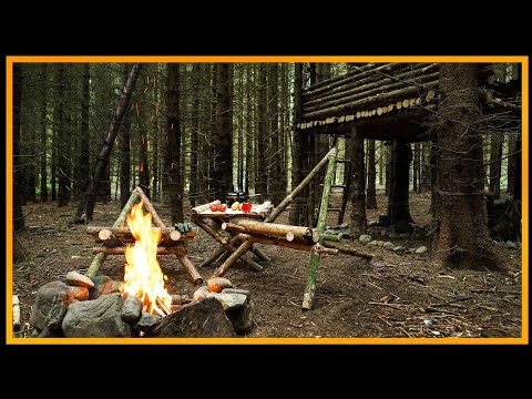 Bushcraft Camp [S03/E03] Feuerstelle, Tisch und Stühle - Lagerbau Outdoor Shelter