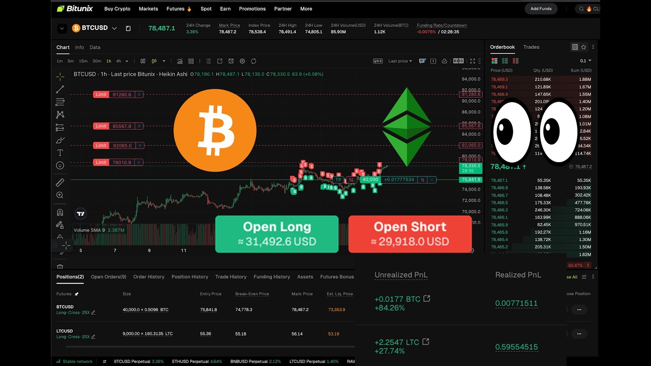 БИТКОИН ПОЛЗЕТ НАВЕРХ 🎢 КРИПТО ПРЯМОЙ ЭФИРИУМ