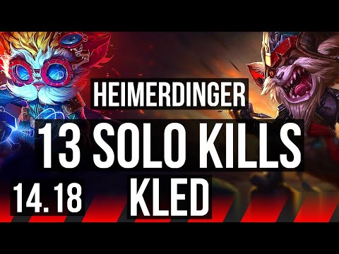 HEIMERDINGER vs KLED (TOP) | 13 solo kills, Rank 6 Heimer, 55k DMG | NA Grandmaster | 14.18