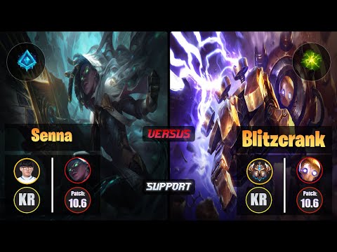 Hoit SENNA (Support) [Glacial Augment] VS BLITZCRANK - Challenger KR Patch 10.6