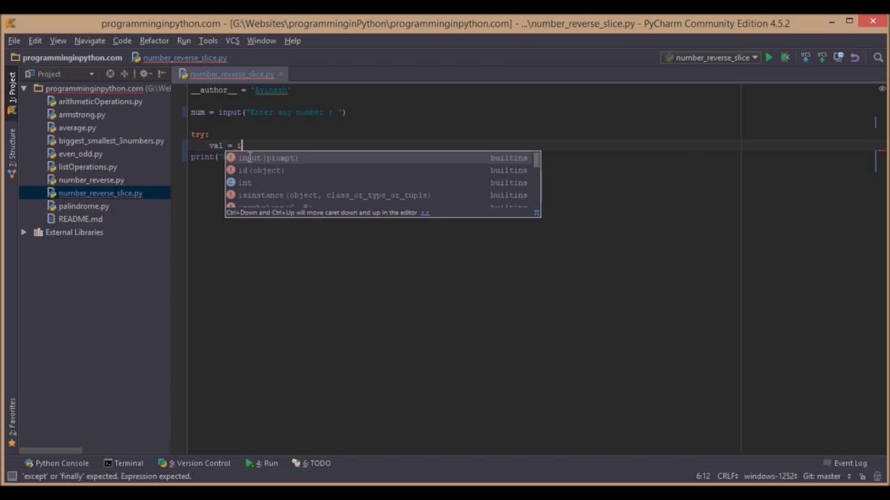 How to reverse a number using slice operations in python || programminginpython.com
