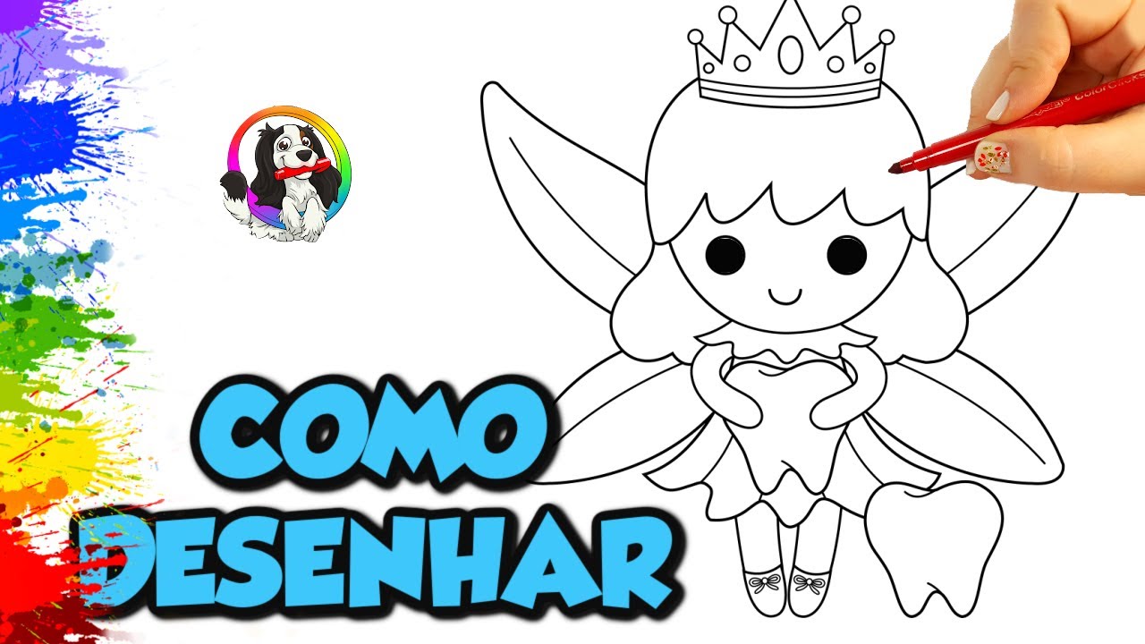 Ensinando Como Desenhar Fada do Dente | Aprender Cores +Vídeos Educativos para Crianças Art for kids
