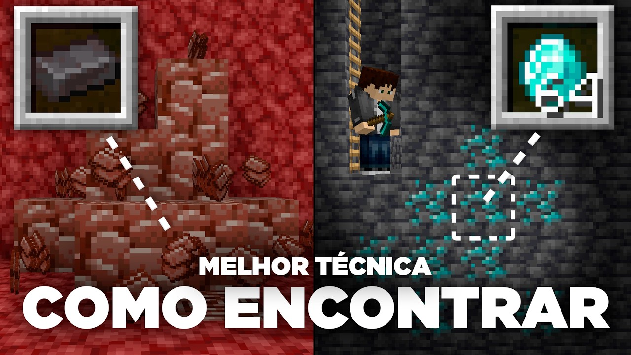✔️ Como ACHAR e PEGAR DIAMANTE e NETHERITE FÁCIL no MINECRAFT - GUIA COMPLETO