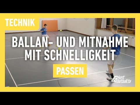 Fussballtraining: Ballan- und Mitnahme mit Schnelligkeit - Ballkontrolle - Technik