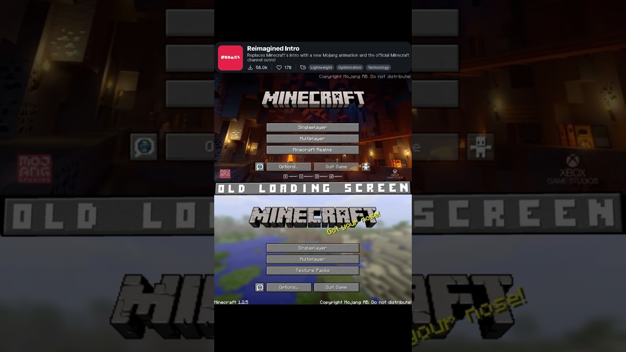 Best Minecraft Loading Screen | Reimagined Intro Mod