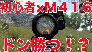 【PUBG MOBILE】初心者4日目でM416持ったらまさかのドン勝つ？