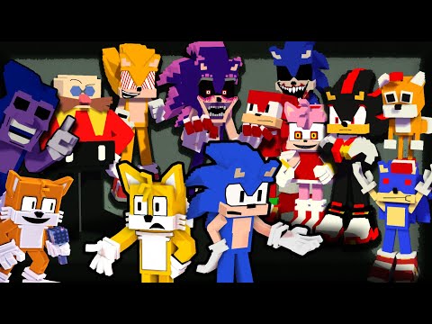 "For Hire" but everyone Sings it - Dorkly Sonic x Friday Night Funkin' Minecraft Animation (FNF)