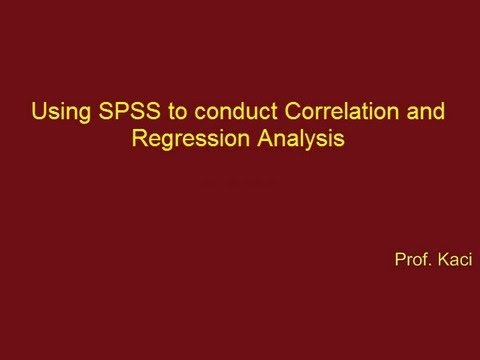 Statistics: Correlation and Regression Analysis in SPSS