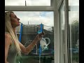 Smoking Fetish Blonde Beautiful Lady Dangling Her Cig Whilst Cleaning Her Windows