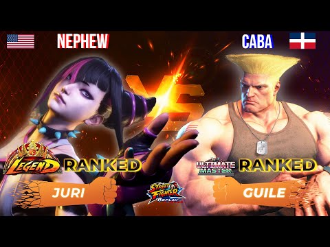 SF6 ▰ NEPHEW (Juri) vs CABA (Guile) ▰ High Level Gameplay