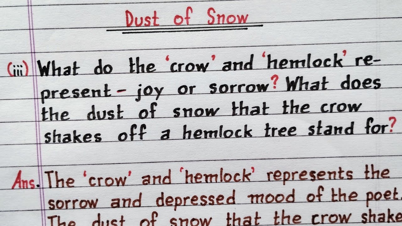 How does the poet react to the Crow and hemlock tree? – Life Set Go