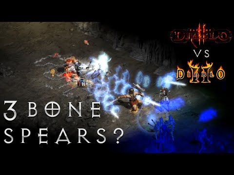 Path of Diablo Bone Necro vs LOD Diablo 2 Bone Necro - Build Guide - 3 Bone Spears per attack!!