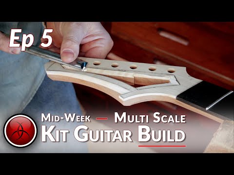 Ep 5 - Shred - Headstock Carving - How to Build a UNIQUE Multi-Scale Kit Guitar