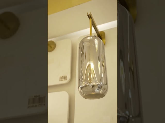 ابليك نيو كلاسيك ذهبي زجاج انبوبي رمادي