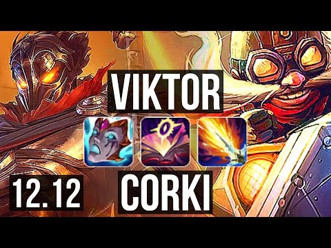 VIKTOR vs CORKI (MID) | Rank 3 Viktor, 9/1/4, Rank 9, Godlike | KR Challenger | 12.12