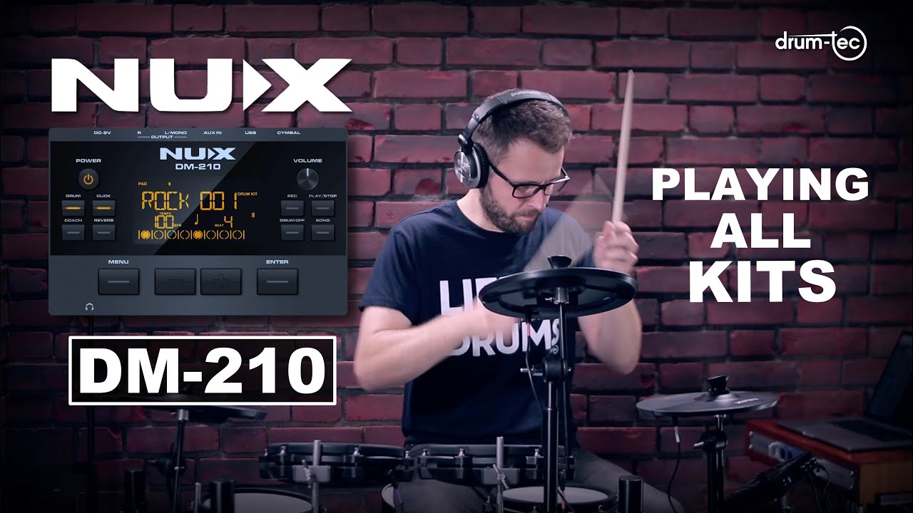 NUX DM-210 electronic drumkit sound module playing all kits demo