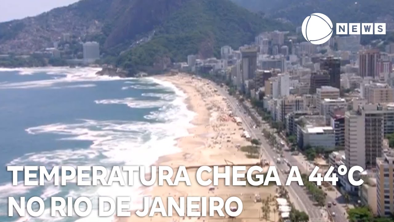 Temperatura chega a 44°C no Rio de Janeiro; veja como fica o clima no país