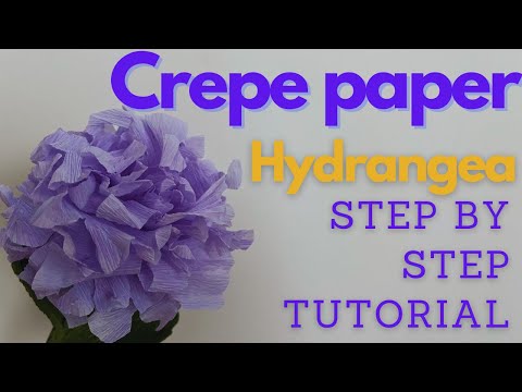 How To Make Hydrangea Crepe Paper Flower | Step By Step Tutorial | Easy Paper Crafts