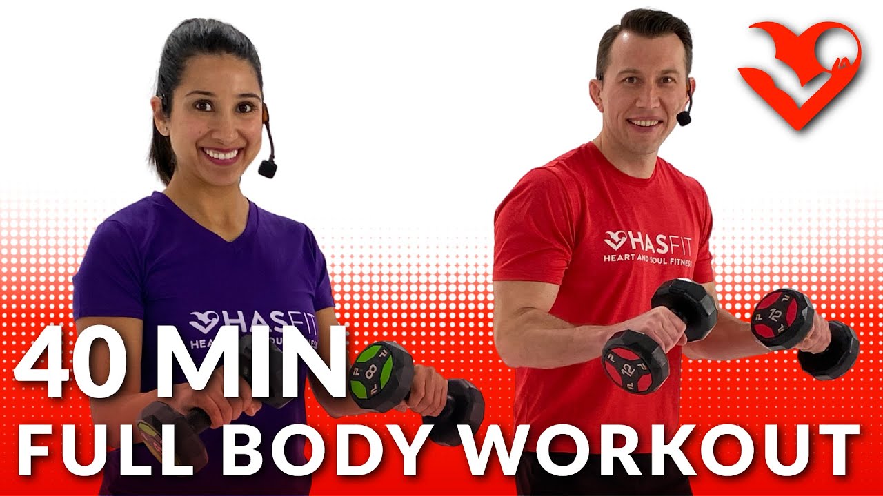 Full Body Workout at Home with Dumbbells - 40 Min Total Body Workouts with Weights Strength Training