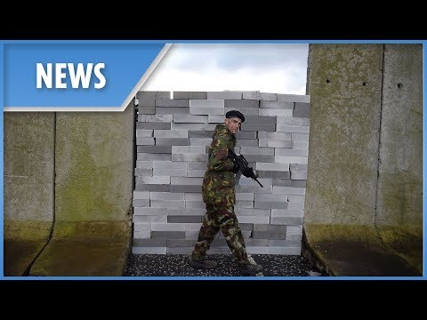 Military checkpoint on UK-Ireland border set up by protesters