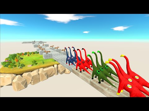 ALL SUPERMAN DINOSAUR RUN TO EAT PIG - Animal Revolt Battle Simulator