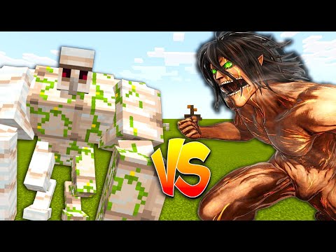 Super Mega Iron Golem vs Attack Titan in Minecraft