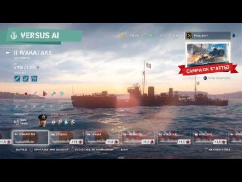 World of Warships: Legends - Versus AI - DESTROYER WAKATAKE TIER ll - Capture The Base - PS4 Online