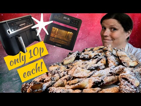 Sweet Puff Pastry Twists, CHOCOLATE & RASPBERRY, AIRFRYER cooking