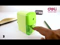 Deli Rotary Pencil Sharpener Machine Stationery Auto Feed Automatic Sharpener W0635