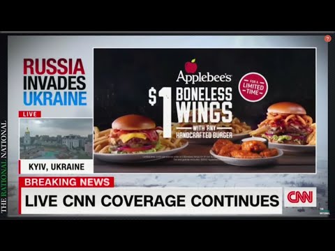 Applebee's Ad played during Ukraine Air Raid Sirens pulled from CNN. Russia orders 5 wings for $1