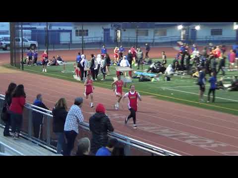 JVB 200m Heat 4 vs Servite & Rosary 3-7-18 - Los Alamitos Boys