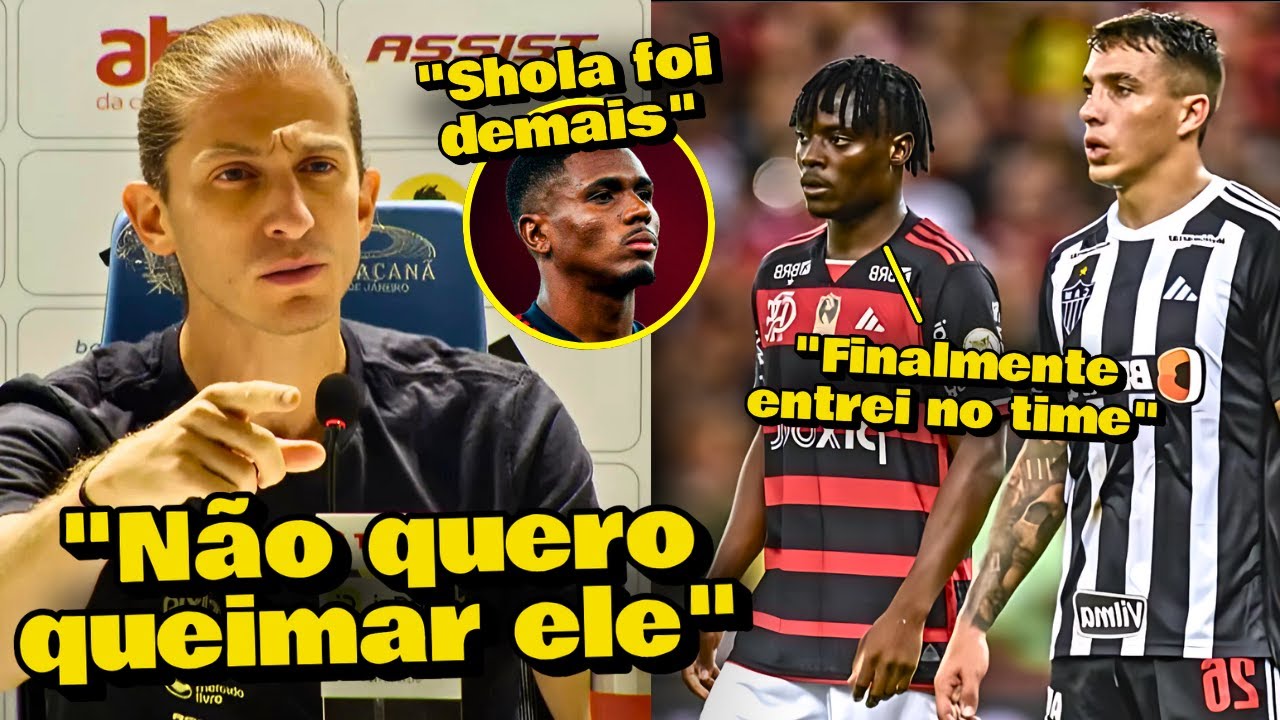 🚨 SHOLA FENÔMENO DO FLAMENGO! FILIPE LUIS FALA DOS GAROTOS DA BASE E ESTREIA DE SHOLA NA COLETIVA!