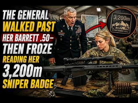 “The General Walked Past Her Barrett .50—Then Froze Reading Her 3,200m Sniper Badge”