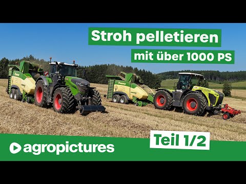 2 x Krone Premos 5000 mit Fendt 1050 und Claas Xerion 5000 | Stroh pelletieren mit Lorenz Waldinger