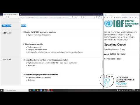 IGF 2021 First Open Consultations and MAG Meeting Day 2 Section 1