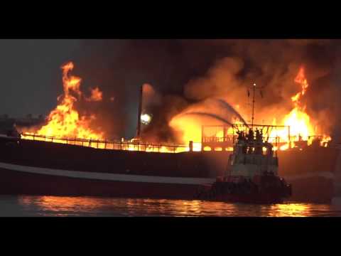 Ship Fire in Sharjah