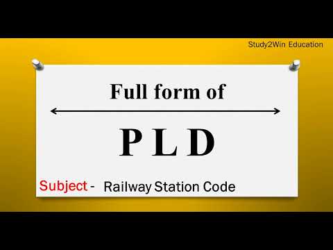 PLD ka full form | Full form of PLD in English | Subject - Railway Station