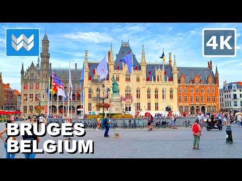 [4K] Bruges (Brugge) Belgium 🇧🇪 Historic City Center Walking Tour & Travel Guide 🎧