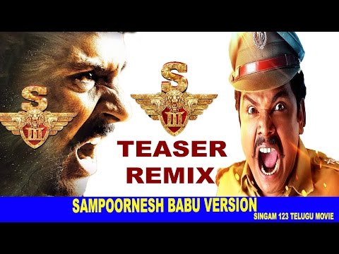 S3 Aka Singam 3 Teaser Remix/Troll - Singam123 Sampoornesh Babu Version- Suriya, Anushka, Shruti