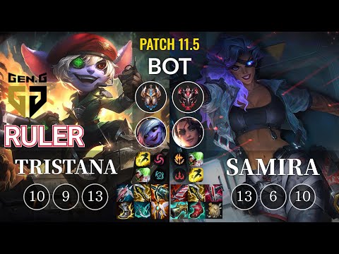 GEN Ruler Tristana vs Samira Bot - KR Patch 11.5