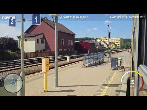 Trať 210 - Os 9010 - Čerčany - Petrov u Prahy s rychloměrem - ČD 814 233-3