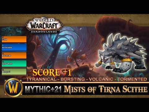 Mists Of Tirna Scithe Mythic 21 Tyrannical Raging Volcanic Tormented Guardian Druid Shadowlands