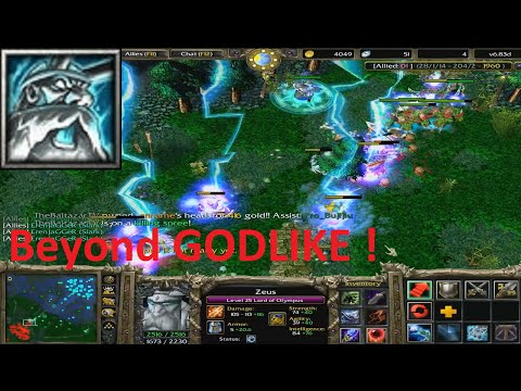 DotA 6.83d - Zeus Beyond GODLIKE ! #2 (A lot of kills)