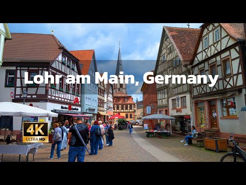 Walking Tour in Lohr am Main, Germany 4K