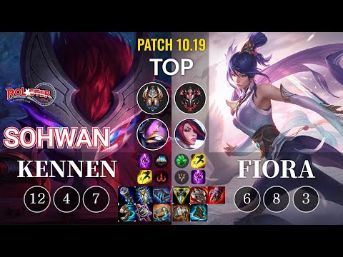 KT SoHwan Kennen vs Fiora Top - KR Patch 10.19