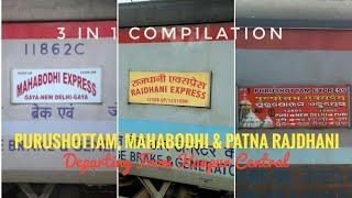 preview picture of video '[3 in 1] Purushottam, Mahabodhi & Patna Rajdhani Departing from Kanpur Central || INDIAN RAILWAYS ||'