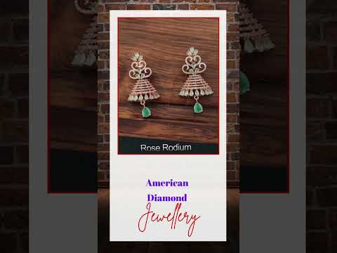 American Diamond Jewelry Beautiful AD CZ Full Stone Fancy Style Earrings