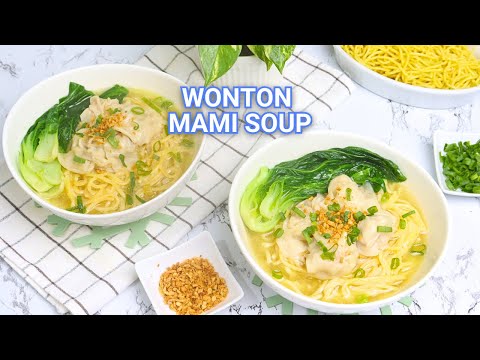 Filipino-Style Wonton Mami Soup! Perfect for Rainy Days.