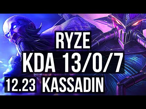 RYZE vs KASSADIN (MID) | 13/0/7, Legendary | EUW Diamond | 12.23