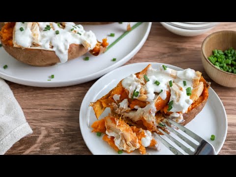 Buffalo Chicken-Stuffed Sweet Potatoes Recipe